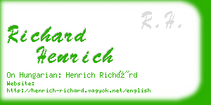 richard henrich business card